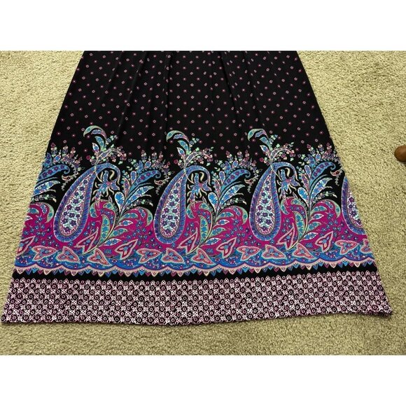 American Living Floral Paisley Purple Maxi Dress Strappy Beaded Beach Boho Sz 4 - Picture 8 of 14